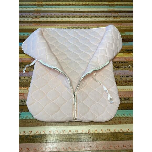VINTAGE Baby Girl Quiltex Snowsuit Pink Quilted Zip Sleep Sack Bunting Newborn - Picture 6 of 13